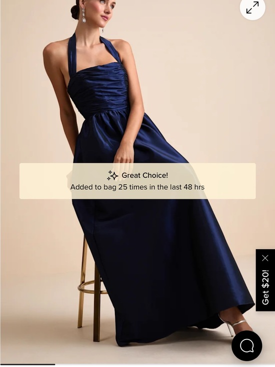 Lulus Dresses & Skirts - Lulu's Navy One-Shoulder Satin Evening Gown